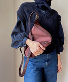 BRIOCHE BAG midi burgundy - light gold