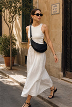 MOON BAG black raffia - light gold