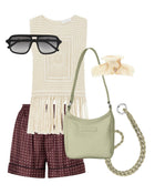 SHOPPING BAG midi fern - silver