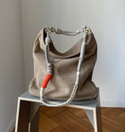 SHOPPING BAG mocca mousse - light gold