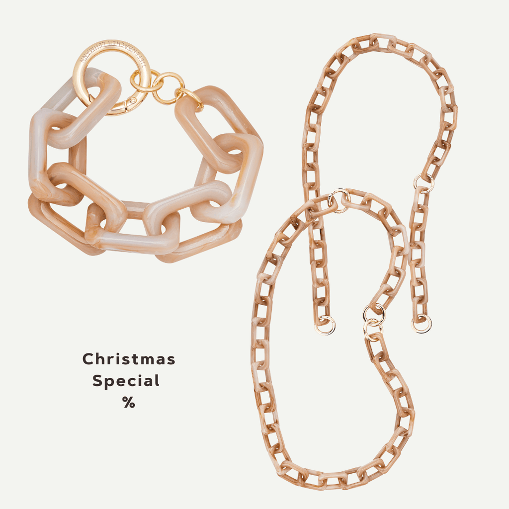 3 // ACRYL BRACELET oder CHAIN - Firenze petit marble sand - TIEFENBACHER LEHMANN