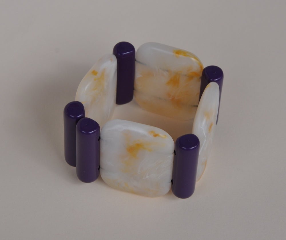 ACRYL BRACELET - Paris white/purple - TIEFENBACHER LEHMANN