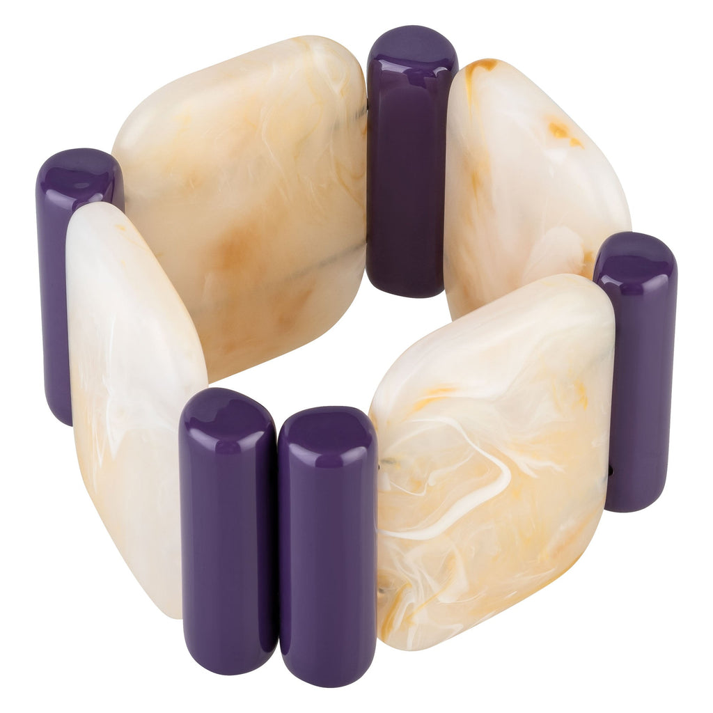 ACRYL BRACELET - Paris white/purple - TIEFENBACHER LEHMANN