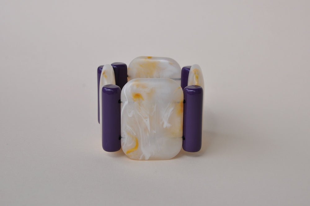 ACRYL BRACELET - Paris white/purple - TIEFENBACHER LEHMANN