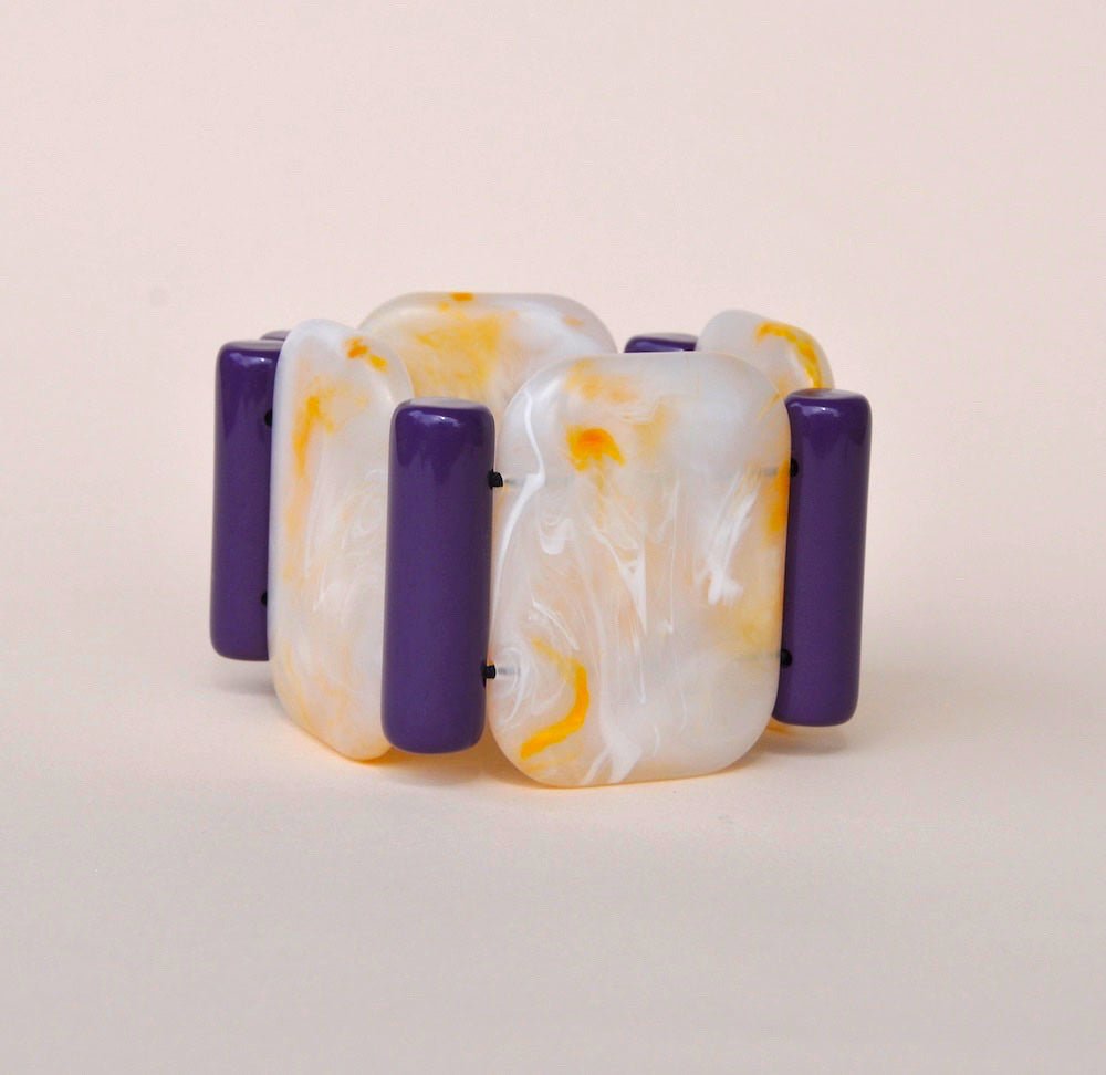 ACRYL BRACELET - Paris white/purple - TIEFENBACHER LEHMANN