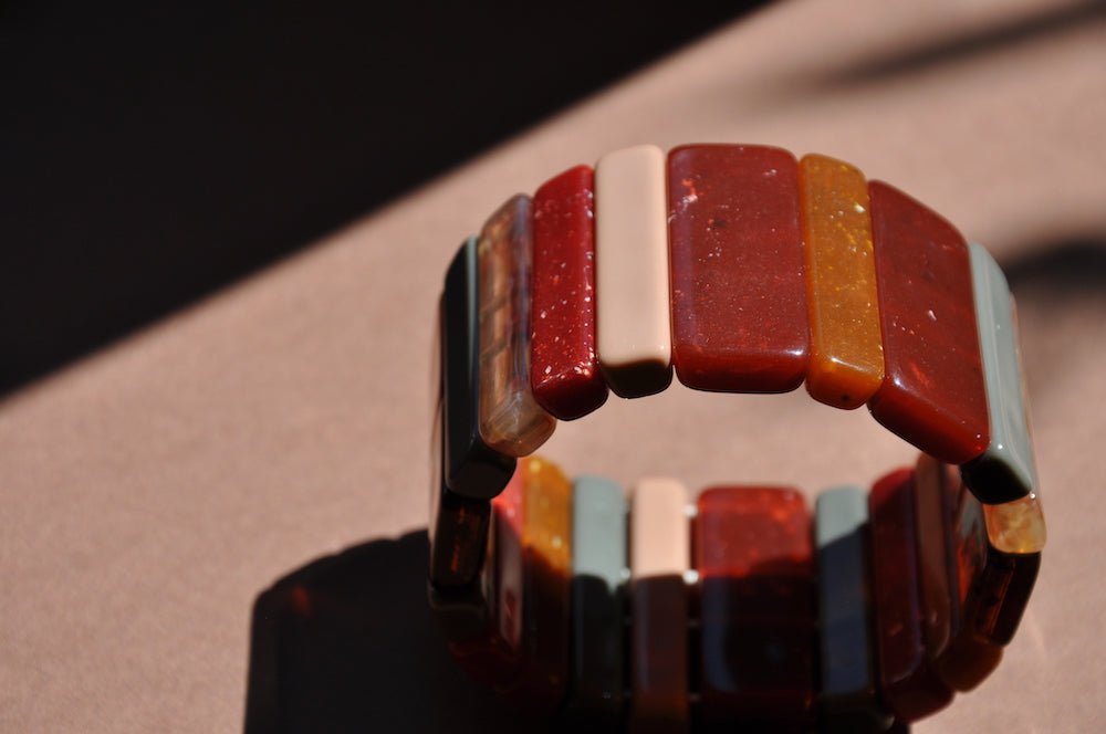 ACRYL BRACELET - Sticks burgundy - TIEFENBACHER LEHMANN