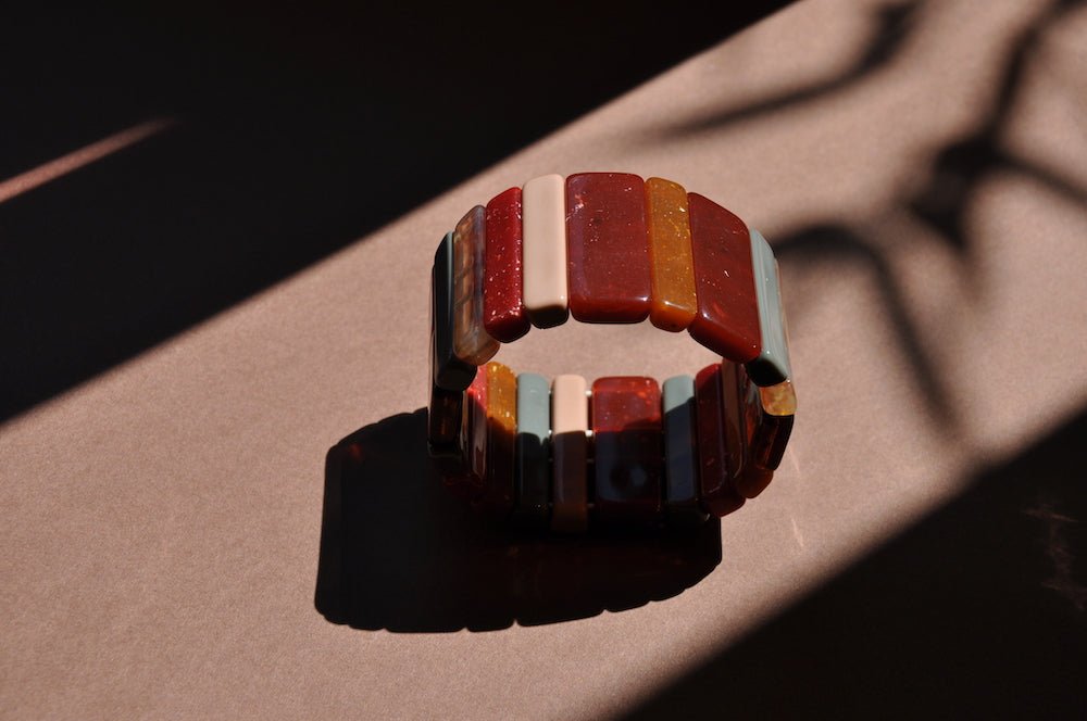 ACRYL BRACELET - Sticks burgundy - TIEFENBACHER LEHMANN