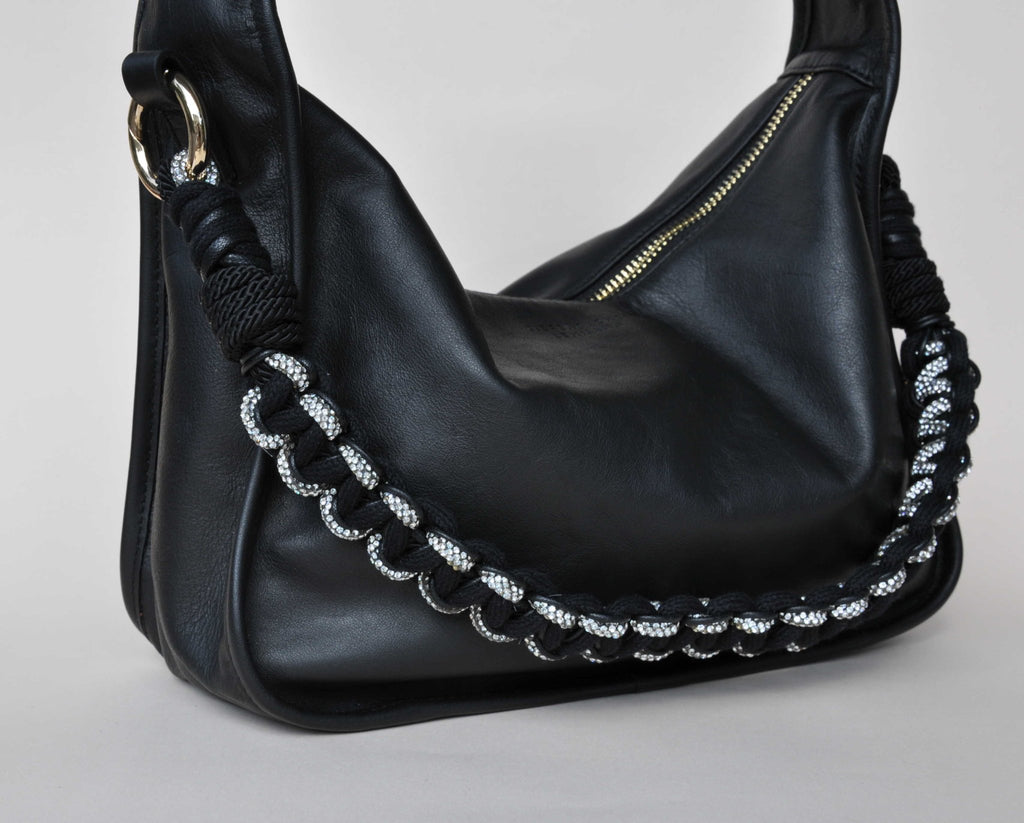 BAG CHAIN - Cannes black - bag strap with carabiner - BRIOCHE BAG midi - TIEFENBACHER LEHMANN