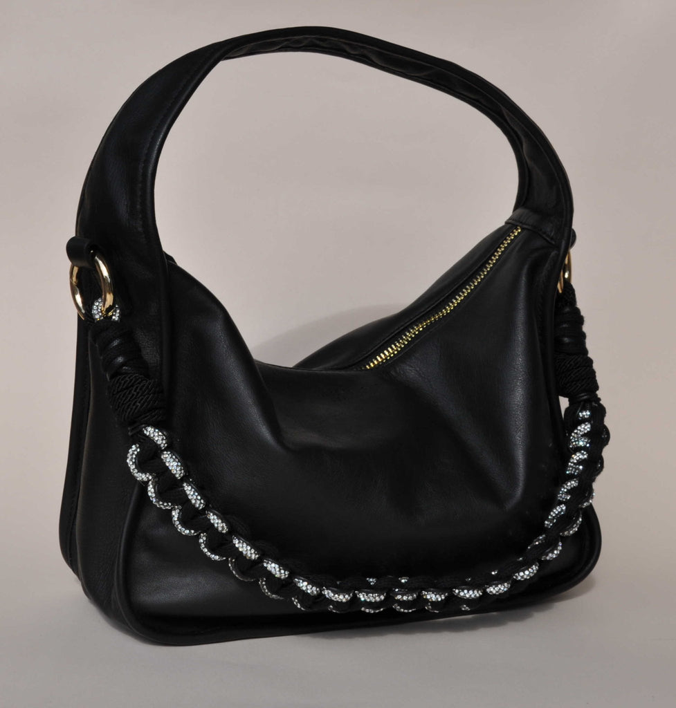 BAG CHAIN - Cannes black - sparkling design with rhinestones - TIEFENBACHER LEHMANN