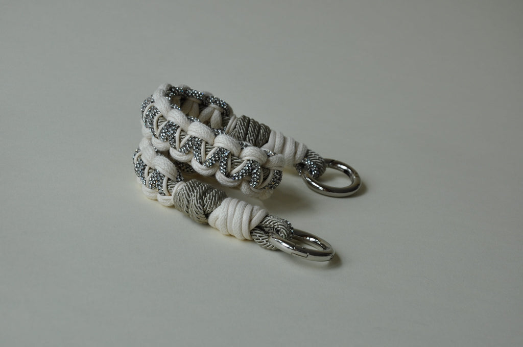 BAG CHAIN - Cannes cream - sparkling design with rhinestones - TIEFENBACHER LEHMANN