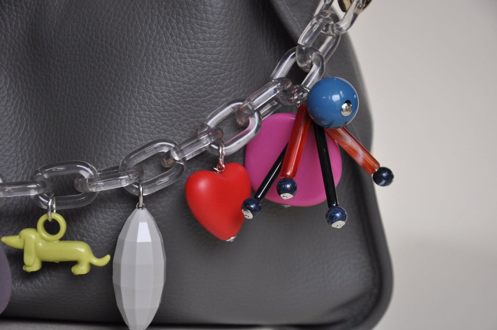 BAG CHAIN - Milano charms long - colourful bag chain with carabiner - TIEFENBACHER LEHMANN