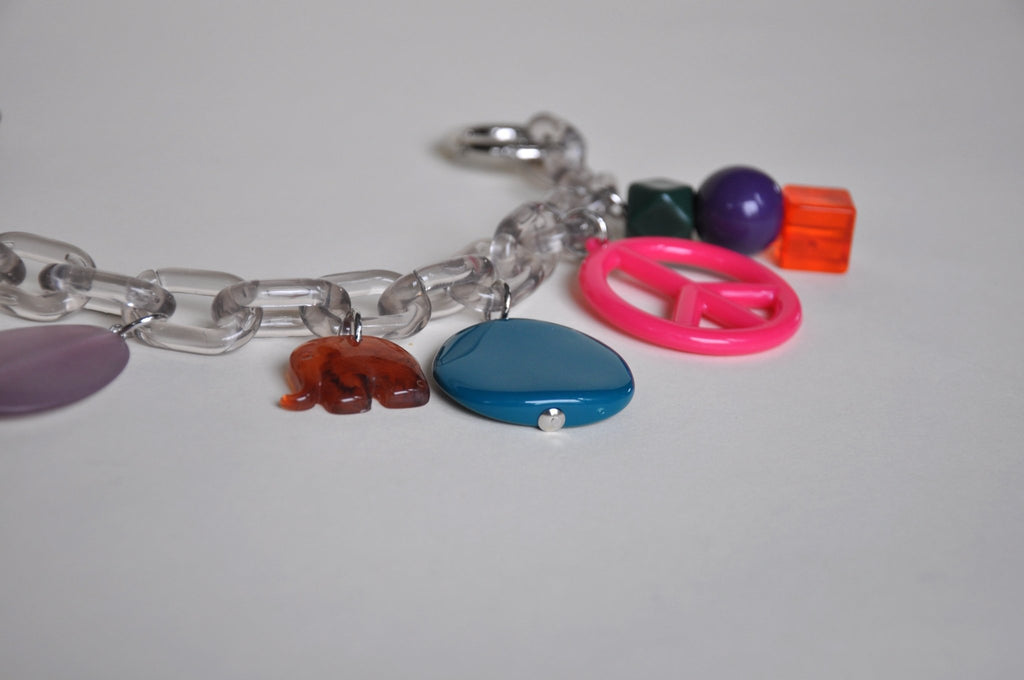 BAG CHAIN - Milano charms short - colourful bag chain with carabiner - TIEFENBACHER LEHMANN