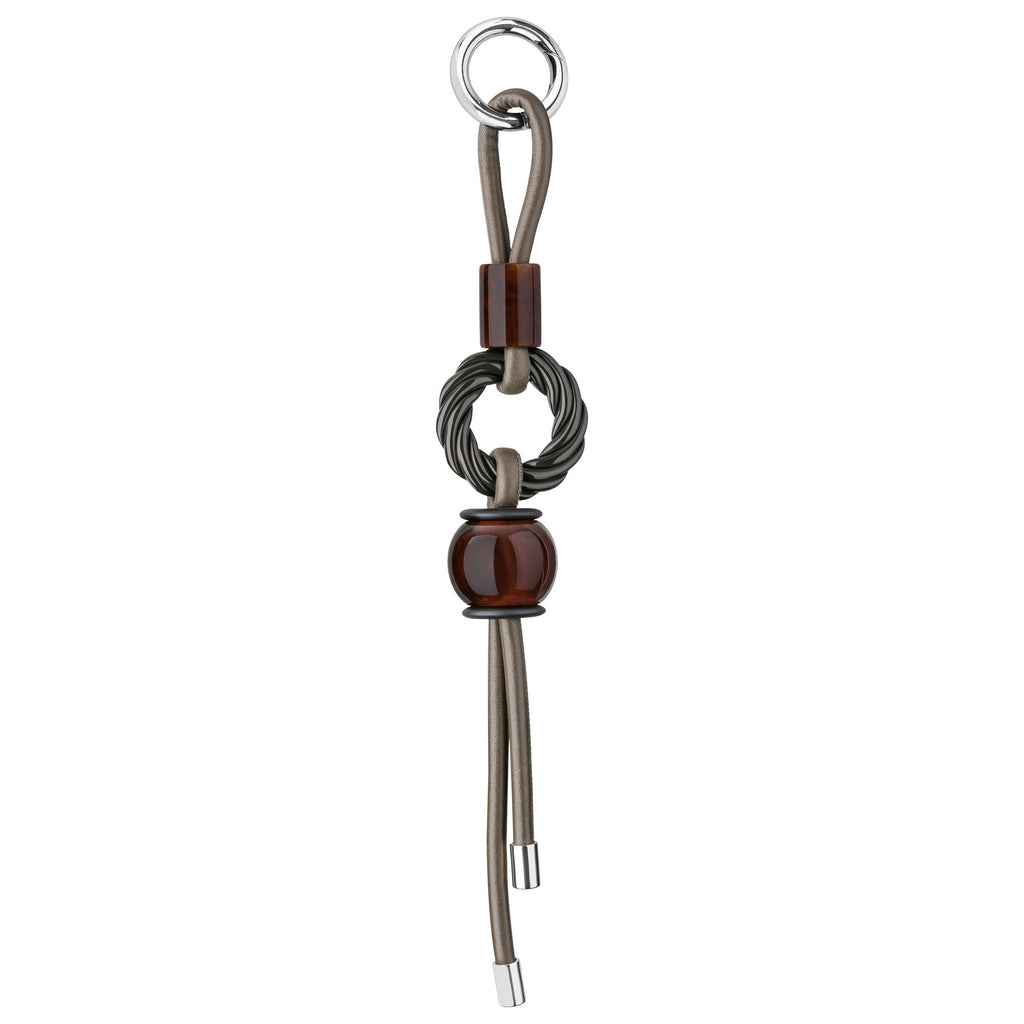 BAG CHARM - Roma fango - use also as key chain - choose your hardware - TIEFENBACHER LEHMANN
