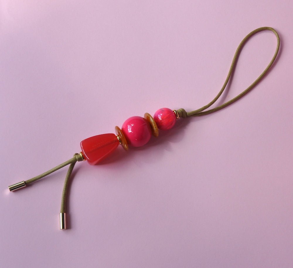 BAG CHARM - Venezia pink - colourful bag charm & key chain with carabiner - TIEFENBACHER LEHMANN