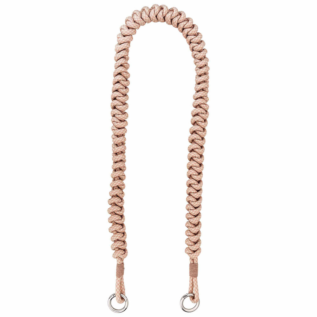 BAG STRAP - Amsterdam rosewood crossbody - braided nylon & cotton - full length view - TIEFENBACHER LEHMANN