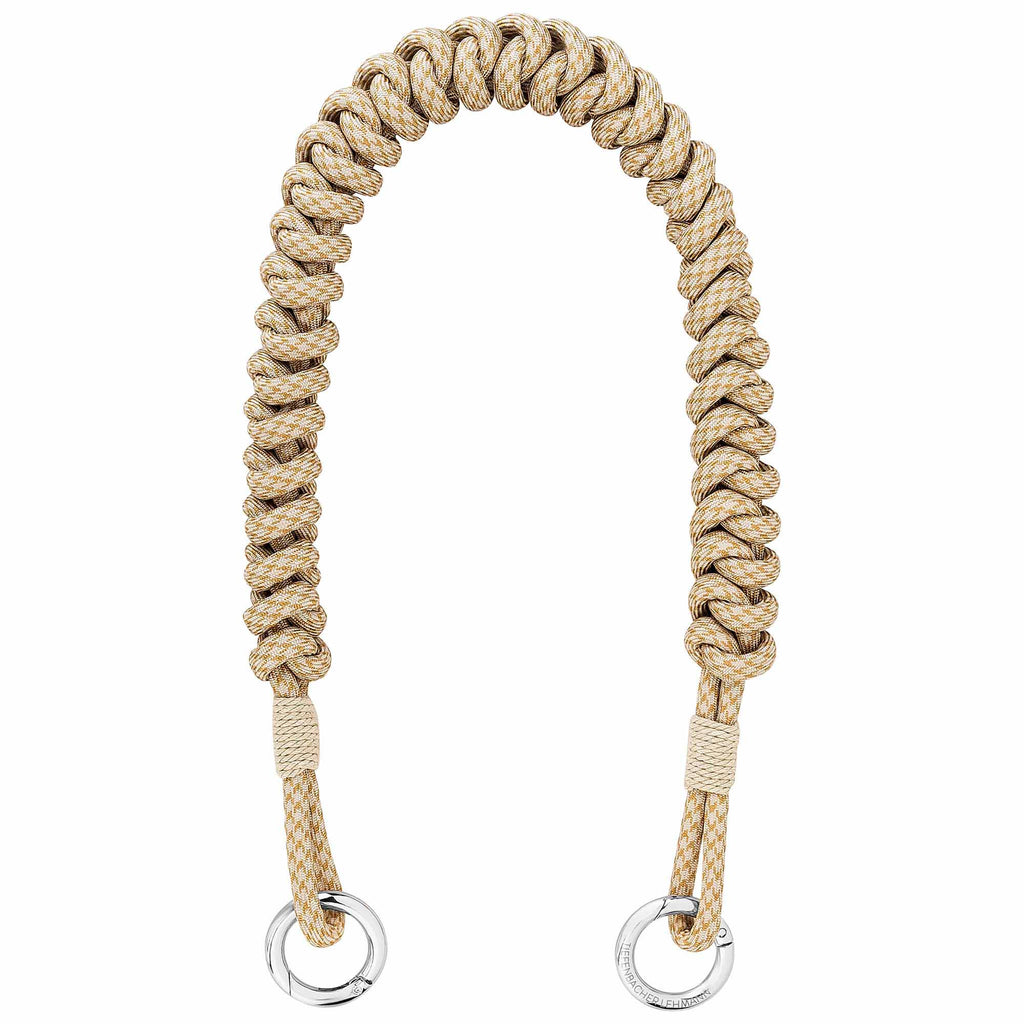 BAG STRAP - Amsterdam sand short - braided nylon & cotton - full length view - TIEFENBACHER LEHMANN