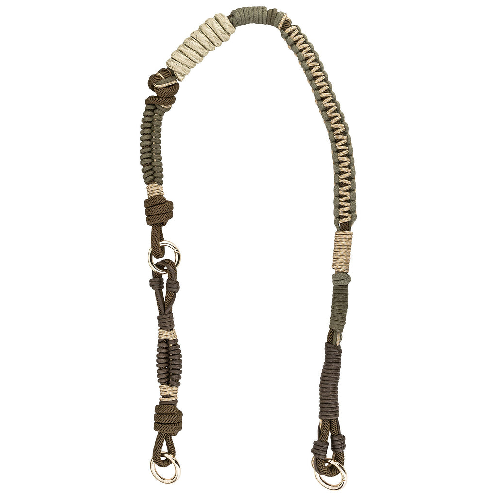 BAG STRAP - Barcelona camouflage flexi - braided nylon & cotton - full length view - TIEFENBACHER LEHMANN