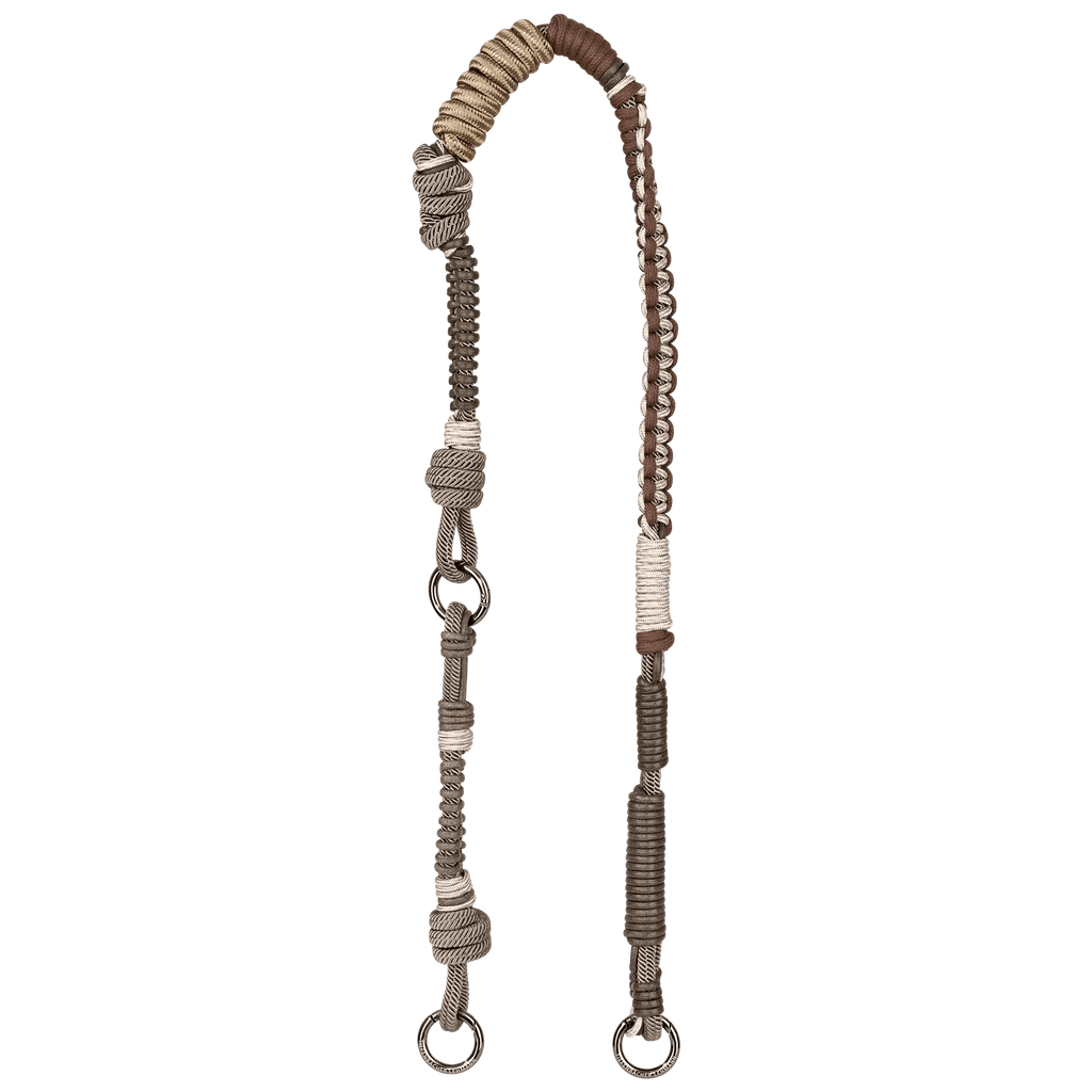 BAG STRAP - Barcelona fango flexi - braided nylon & cotton full length view - TIEFENBACHER LEHMANN