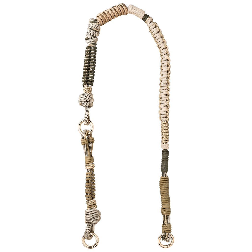 BAG STRAP - Barcelona fern flexi - braided nylon & cotton full length view - TIEFENBACHER LEHMANN