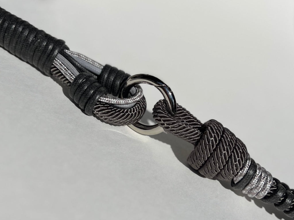 BAG STRAP - Barcelona grey flexi - close up – choose your hardware - TIEFENBACHER LEHMANN