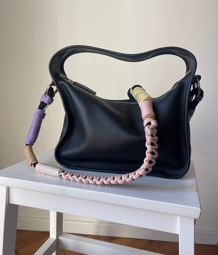 BAG STRAP - Barcelona pastel multicolour flexi - adjustable in length, colourful strap with carabiner - TIEFENBACHER LEHMANN