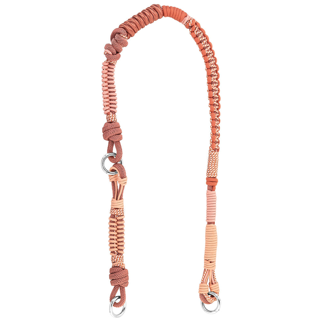 BAG STRAP - Barcelona sunset coral flexi - adjustable in length & colourful design full length view – TIEFENBACHER LEHMANN
