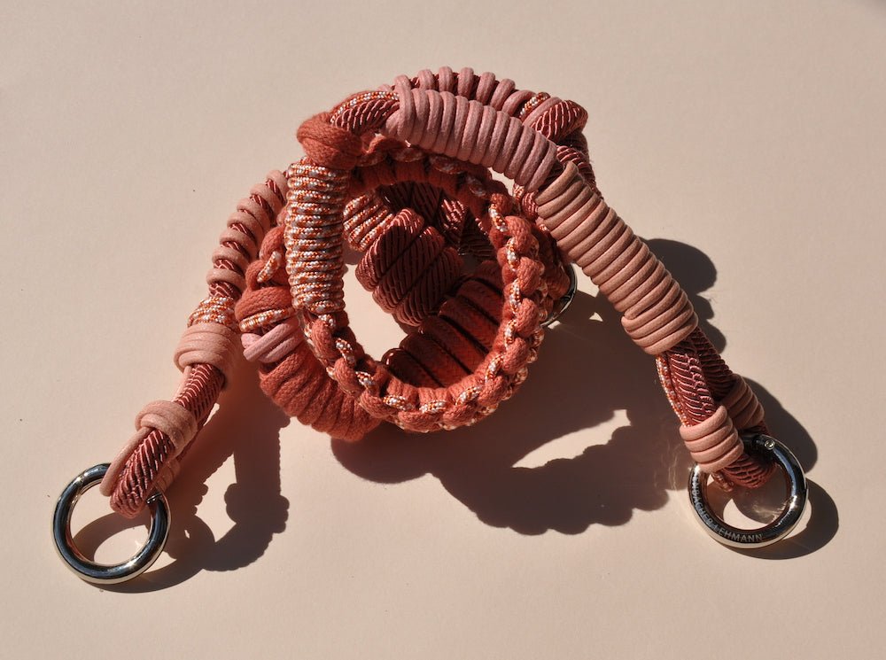 BAG STRAP - Barcelona sunset coral flexi - adjustable in length, colourful strap with carabiner - TIEFENBACHER LEHMANN