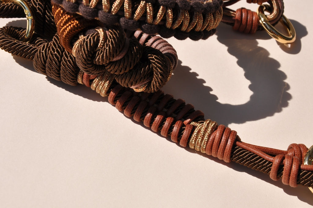 BAG STRAP - Barcelona toffee flexi - adjustable in length, strap with carabiner - TIEFENBACHER LEHMANN