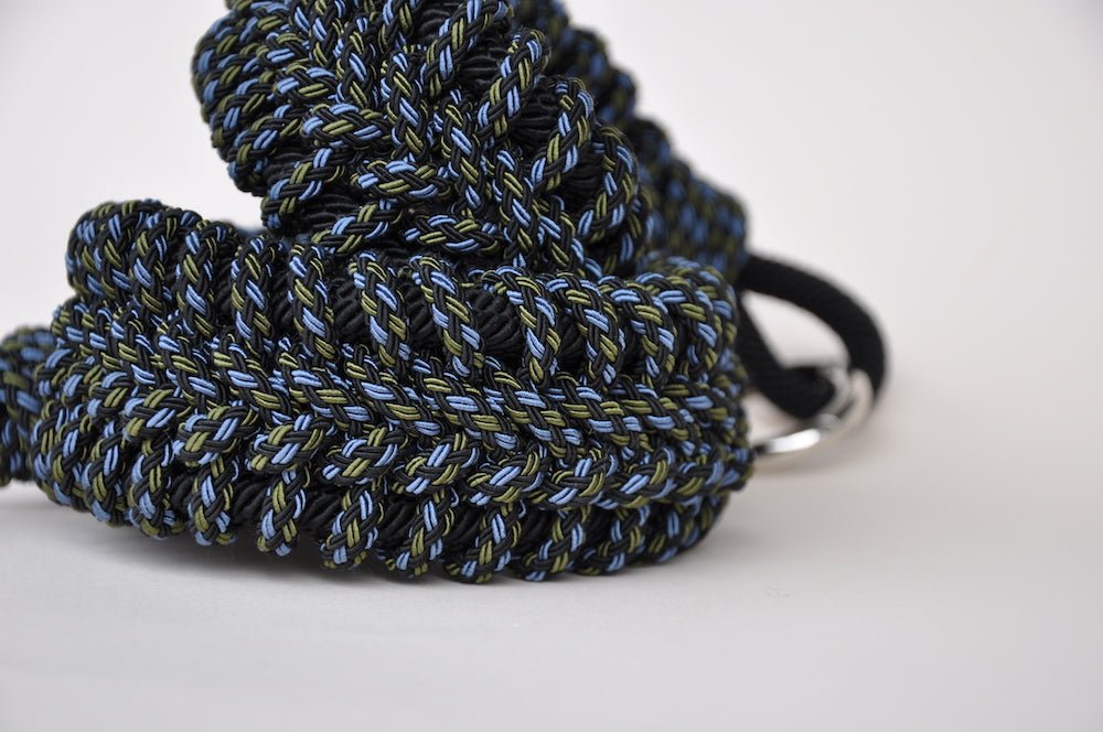 BAG STRAP - Berlin black - braided nylon & cotton - close up - TIEFENBACHER LEHMANN