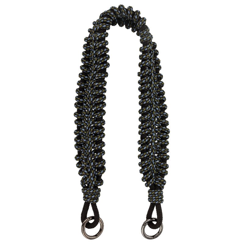 BAG STRAP - Berlin black - braided nylon & cotton - full length view - TIEFENBACHER LEHMANN
