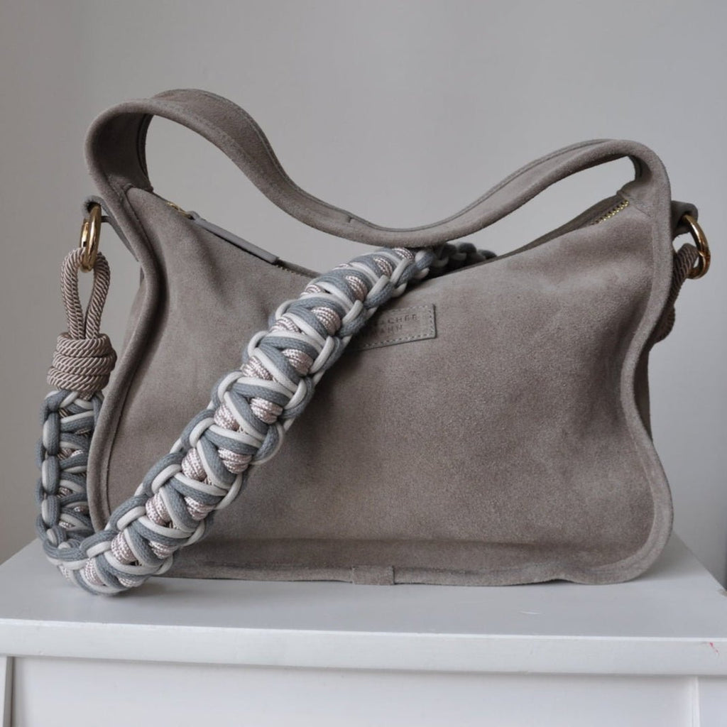 BAG STRAP - Chicago moonbeam grey short - BRIOCHE BAG moonbeam grey – TIEFENBACHER LEHMANN