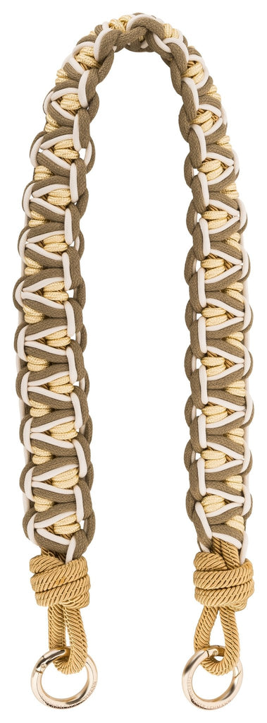 BAG STRAP - Chicago taupe/sole short - colourful design - full length view - TIEFENBACHER LEHMANN