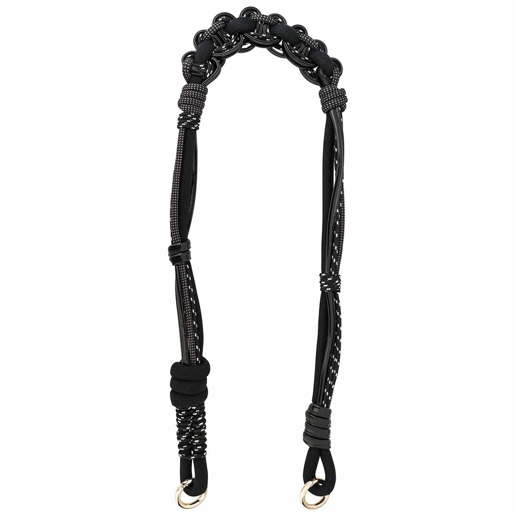 BAG STRAP - San Francisco black - braided patent leather, nylon & cotton - choose your hardware - TIEFENBACHER LEHMANN