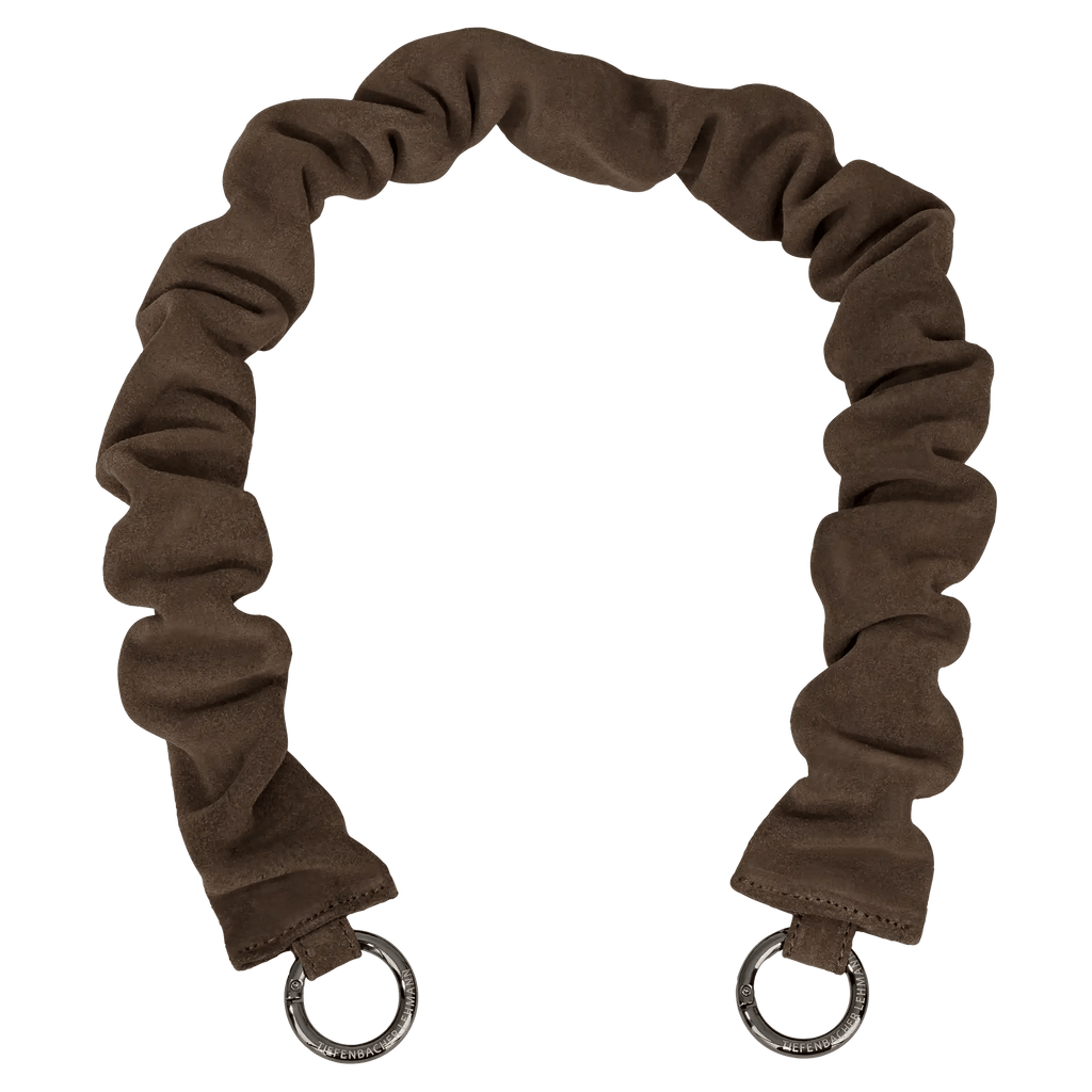 BAG STRAP - Scrunchie chocolate - choose your hardware - bag strap with carabiner - TIEFENBACHER LEHMANN