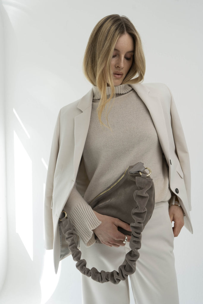 BAG STRAP - Scrunchie moonbeam grey - MOON BAG - TIEFENBACHER LEHMANN