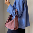 BRIOCHE BAG midi burgundy - light gold