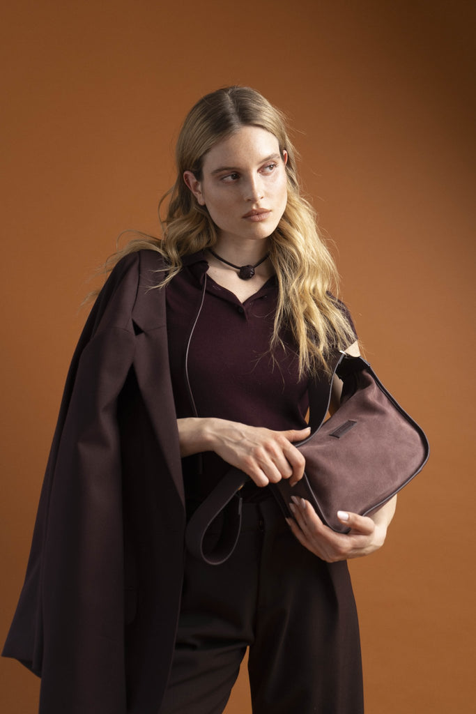 BRIOCHE BAG midi burgundy - light gold - TIEFENBACHER LEHMANN