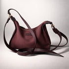 BRIOCHE BAG midi burgundy - light gold