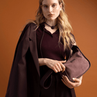 BRIOCHE BAG midi burgundy - light gold
