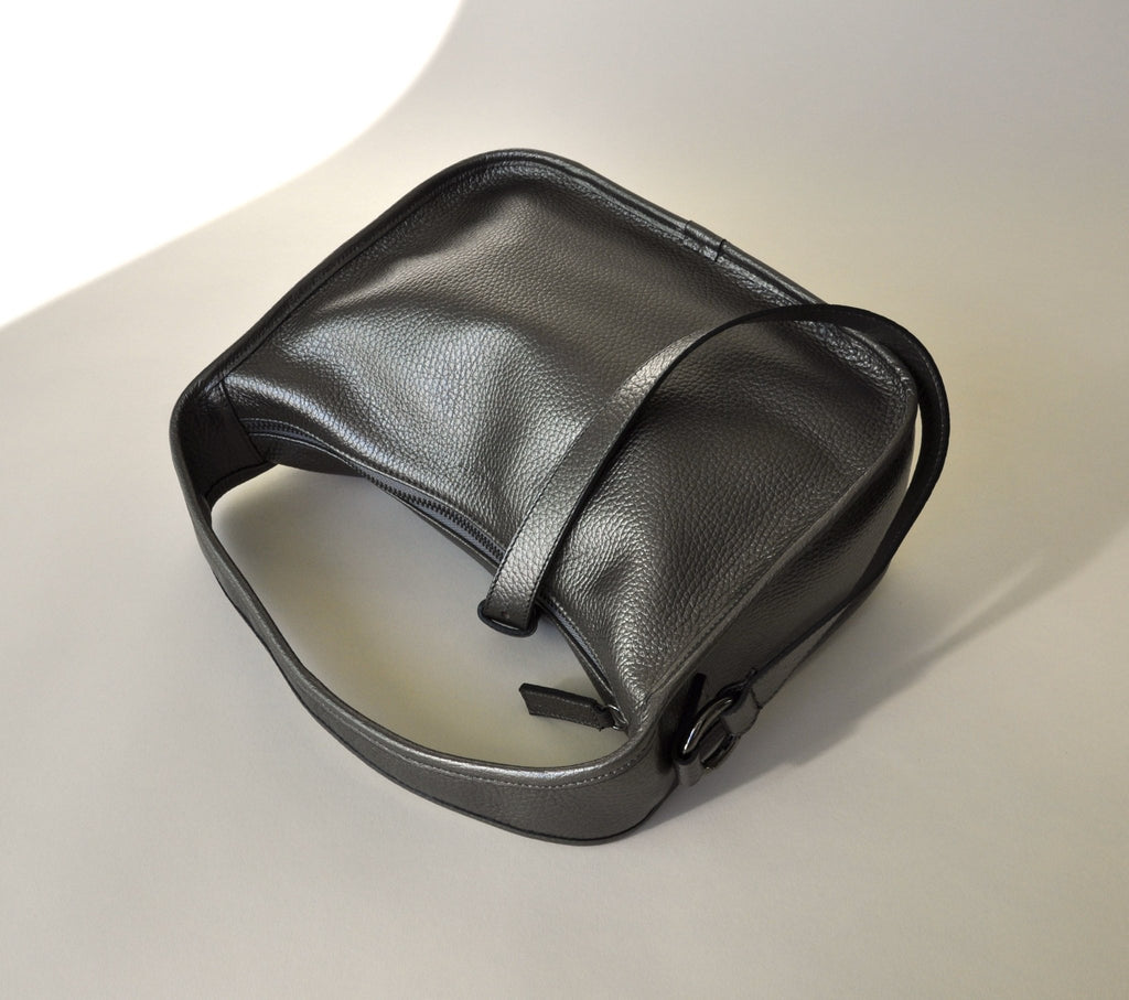 BRIOCHE BAG midi metallic grey - TIEFENBACHER LEHMANN