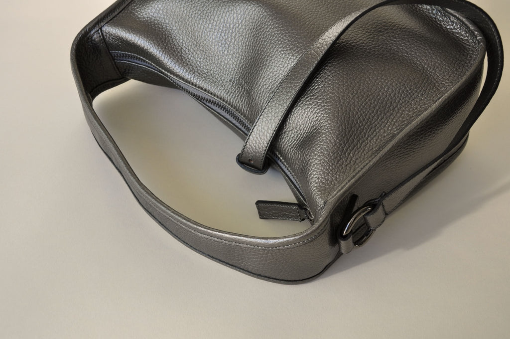 BRIOCHE BAG midi metallic grey - TIEFENBACHER LEHMANN