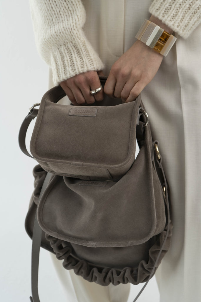 BRIOCHE BAG midi moonbeam grey - light gold - BRIOCHE BAG mini - TIEFENBACHER LEHMANN