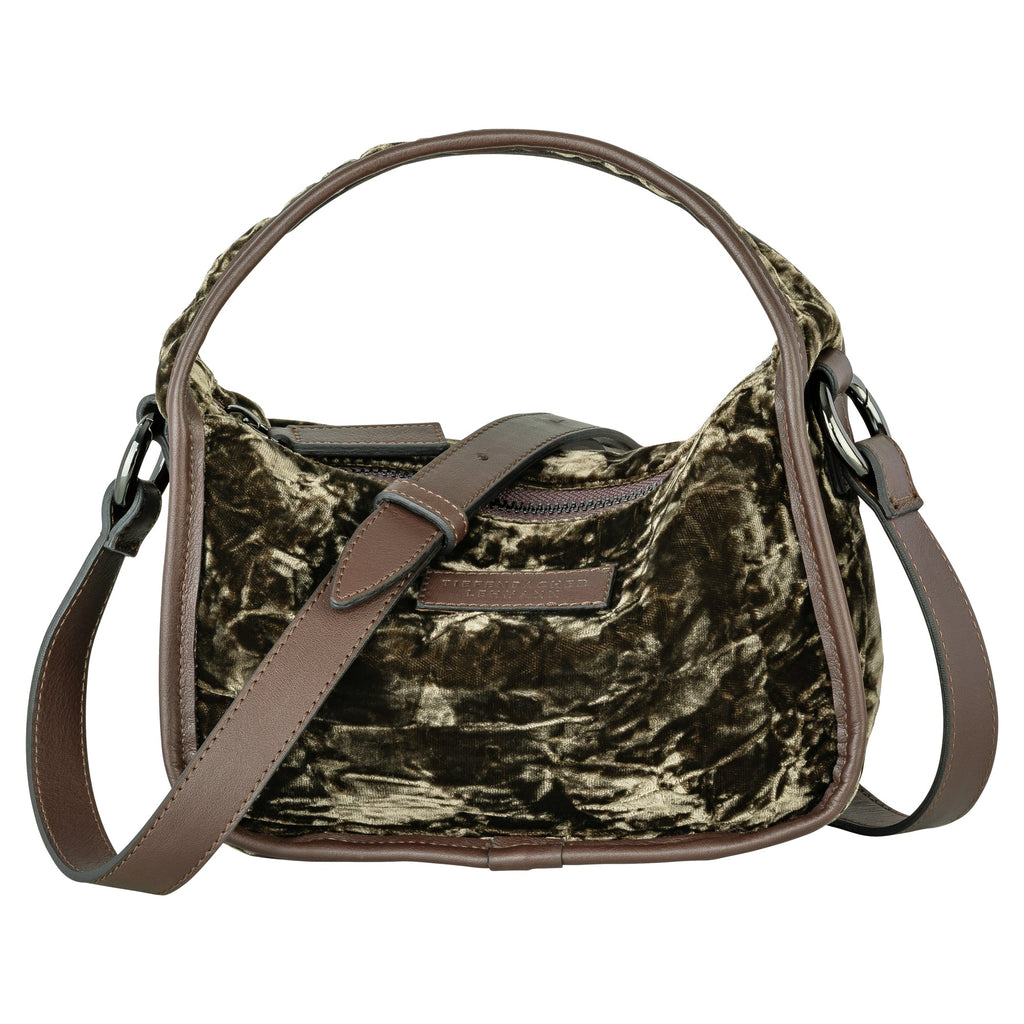BRIOCHE BAG mini velvet chocolate - TIEFENBACHER LEHMANN