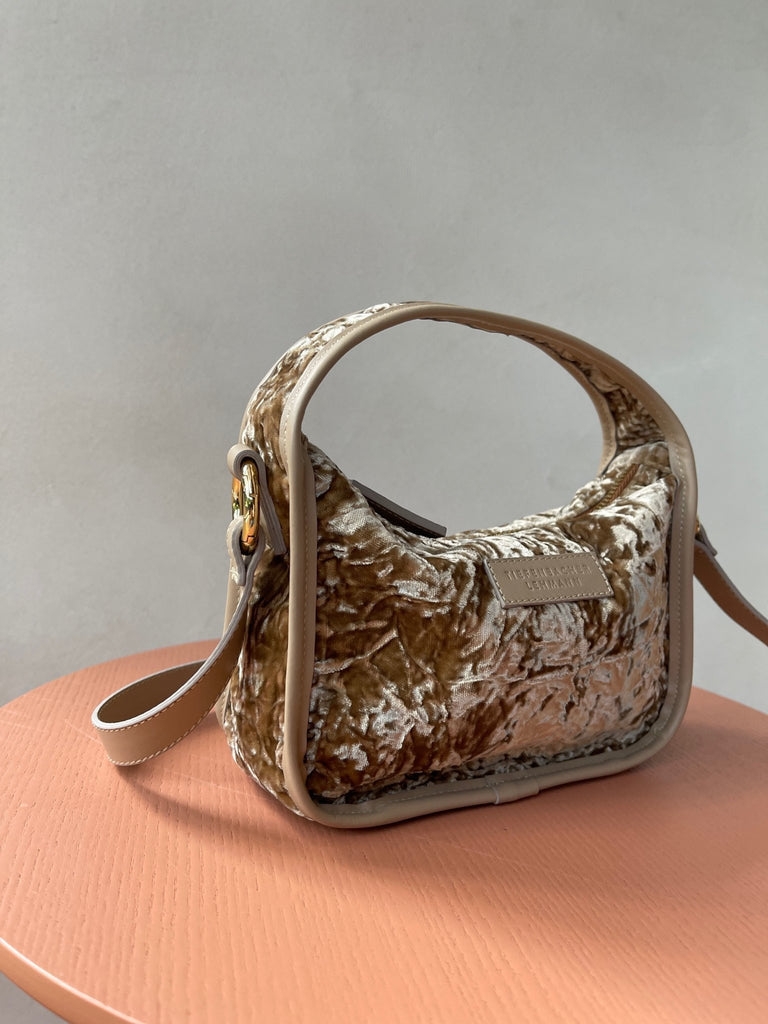 BRIOCHE BAG mini velvet sand - TIEFENBACHER LEHMANN