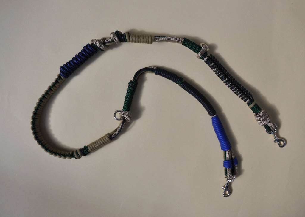 HUNDELEINE - Barcelona DOG leash blue/green - braided nylon & cotton - colourful dog leash - TIEFENBACHER LEHMANN