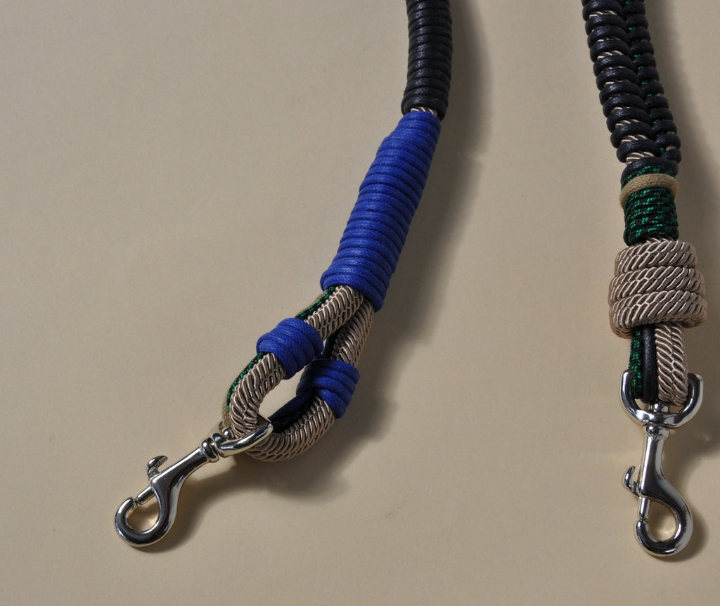 HUNDELEINE - Barcelona DOG leash blue/green - close up - colourful dog leash - TIEFENBACHER LEHMANN