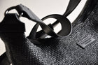 MOON BAG black raffia - light gold