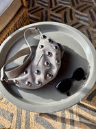MOON BAG mini light grey - bubble silver