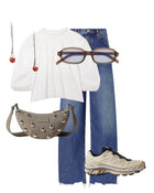 MOON BAG mini light grey - bubble silver
