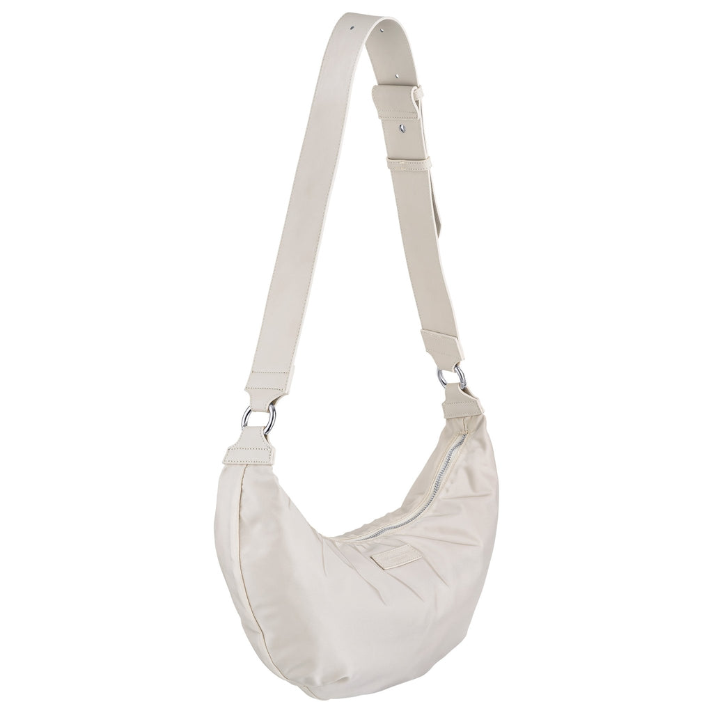 MOON BAG nylon cream - silver - side view - TIEFENBACHER LEHMANN